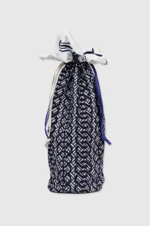 Yukata Cotton Drawstring Reversible Wine Pouch