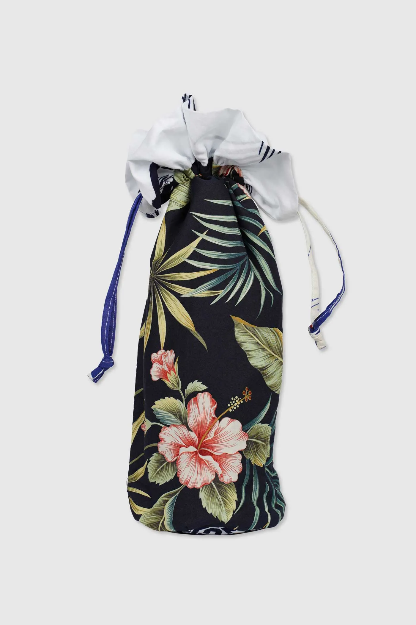 Yukata Cotton Drawstring Reversible Wine Pouch